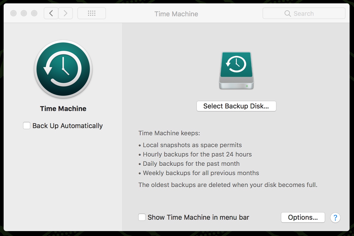 Macbook restore from backup time machine