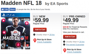 Madden 18 on GameStop