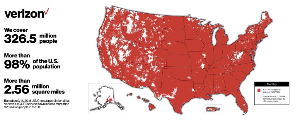 Reach Mobile's coverage map is the same as Verizon Wireless. 