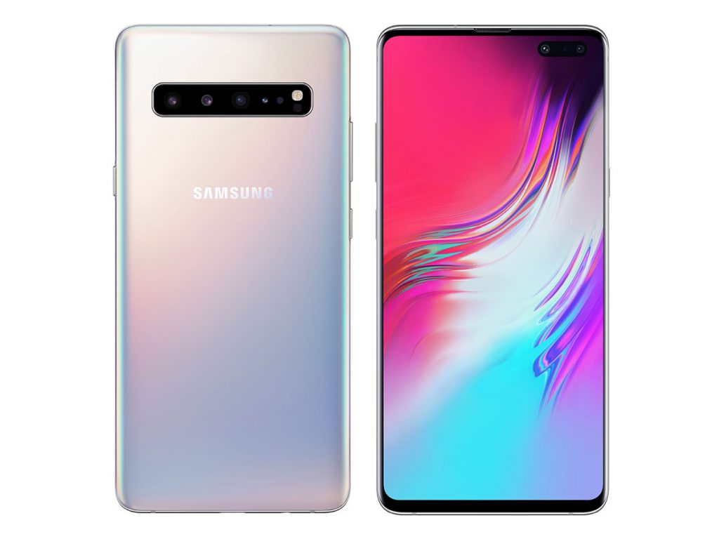 The back and front of the Samsung Galaxy S10 5G for Sprint.

