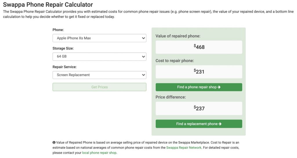 replace iphone xs max screen cost