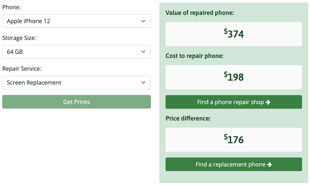Swappa Repair Calculator Apple iPhone 12 Screen Replacement Cost