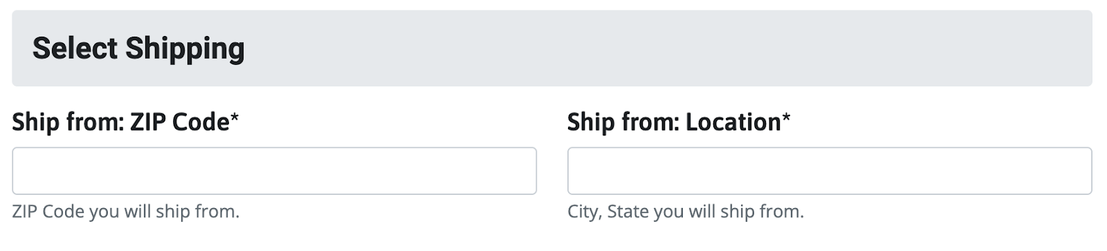 Swappa listing creation shipping section
