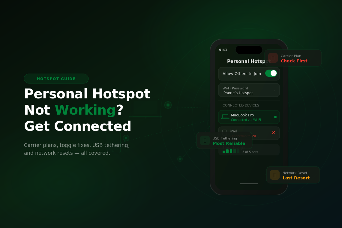 iPhone Personal Hotspot Not Working?