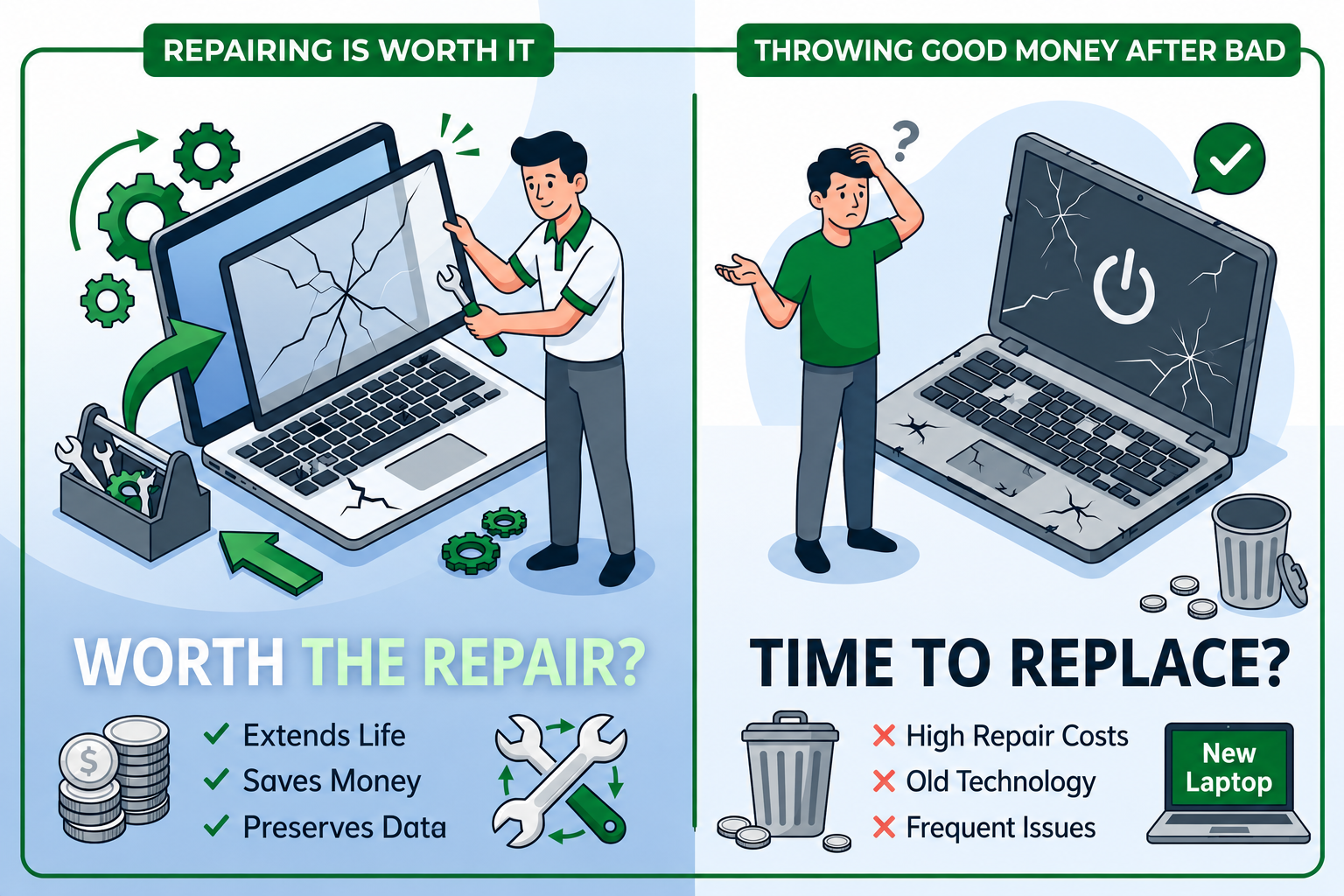 Cracked Screen, Dead Keys, Spilled Drinks: Repair vs. Replace Math