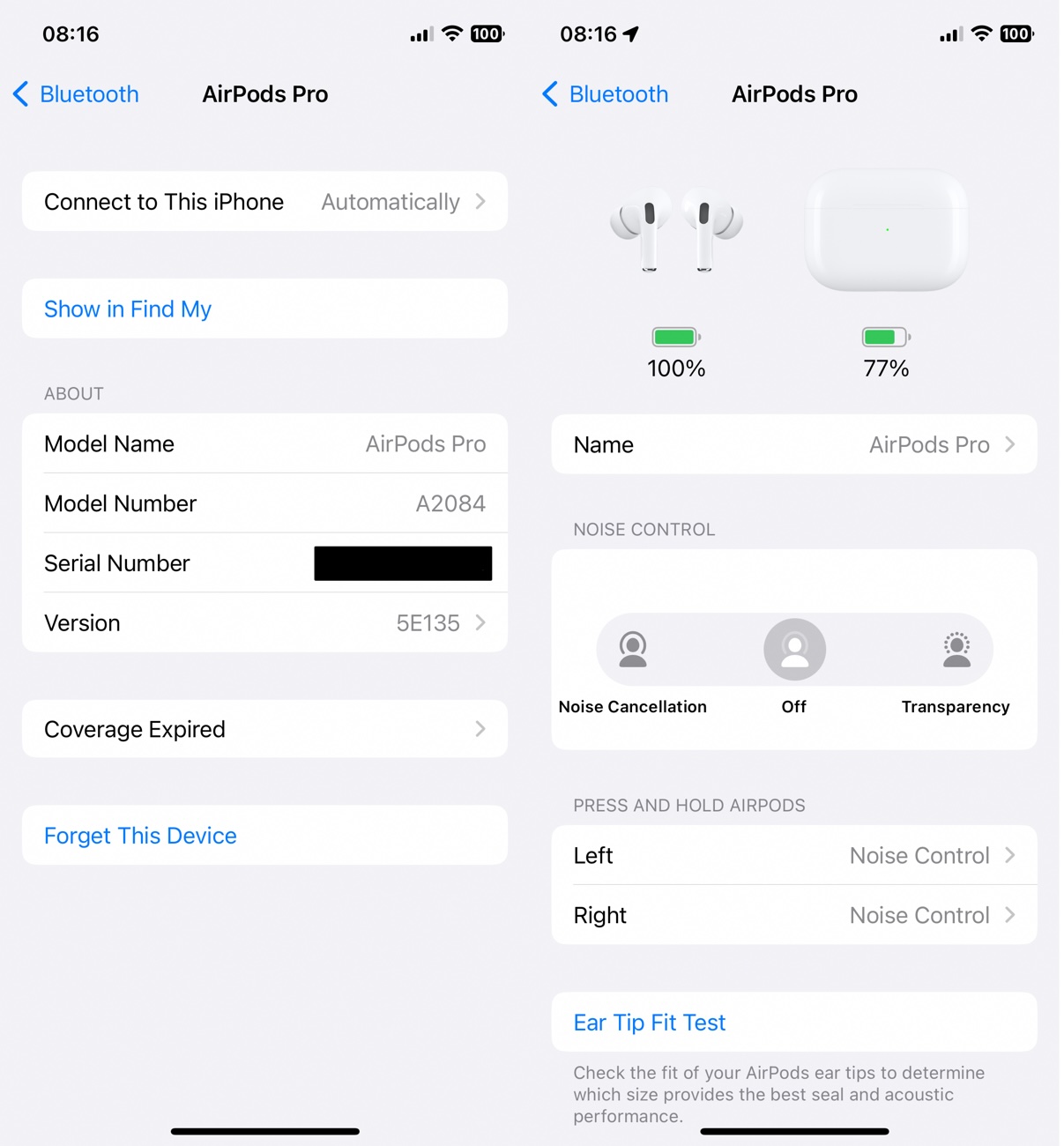 AirPod pro settings